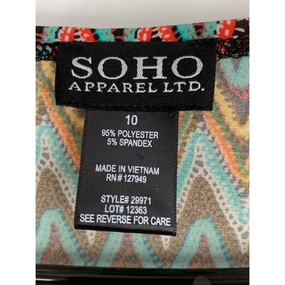 Soho Apparel Chevron Wrap Dress Size 10 Lightweight Summer Stretch RAA10427 - Picture 2 of 10